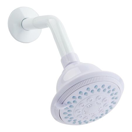 OakBrook White PVC 5 settings Wallmount Showerhead 1.8 gpm