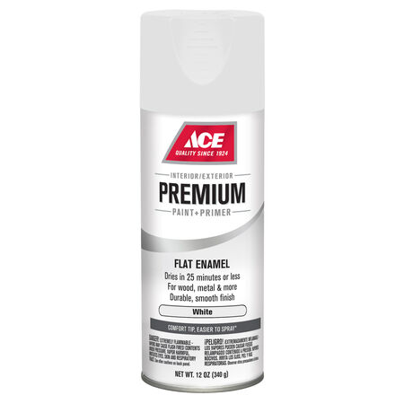 Ace Premium Flat White Enamel Spray Paint 12 oz