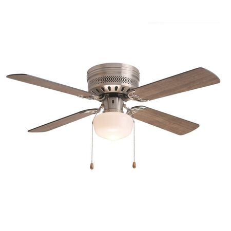 Boston Harbor Ceiling Fan, 4-Blade, Dark Walnut/Cherry Blade, 42 in Sweep