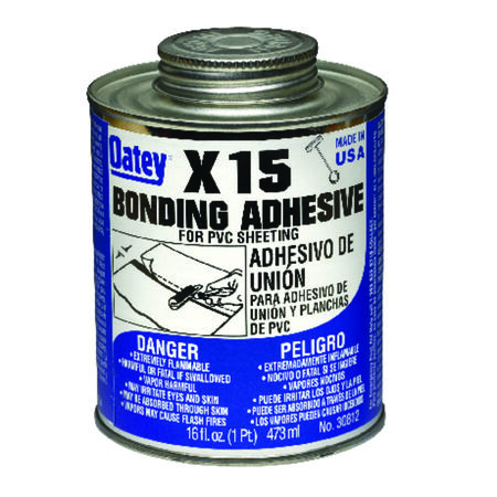 Oatey X-15 Clear Adhesive and Sealant For PVC Sheeting 16 oz