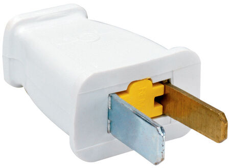 Pass & Seymour Residential Thermoplastic Polarized Plug 1-15P 16 AWG 2 Pole 2 Wire White
