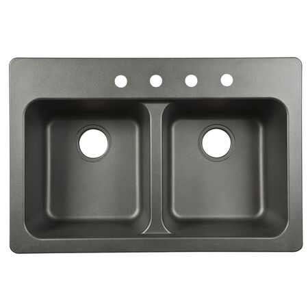 Franke Kindred Tectonite Dual Mount 33 in. W X 22 in. L Two Bowls Kitchen Sink