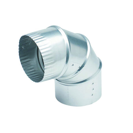 Deflect-O 4 in. L X 4 in. D Silver Aluminum Vent Elbow