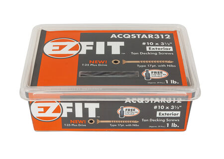 EZ Exterior Screws #10 x 3-1/2" T-25 Star 1 lb.