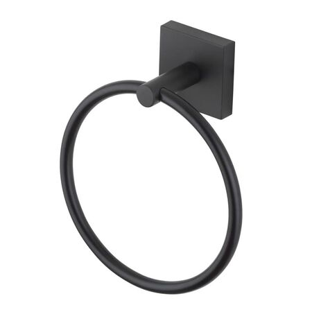 OakBrook Collection Matte Black Towel Ring Die Cast Zinc