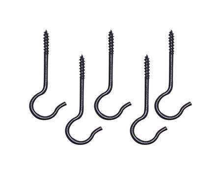 Panacea Black Steel 2-1/2in. H Sturdy Swag Hook 5 Pack
