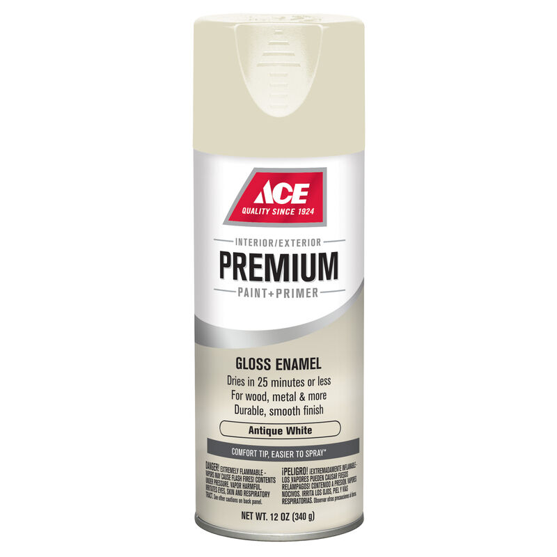 Ace Premium Gloss Antique White Enamel Spray Paint 12 oz Stine Home