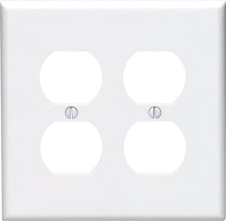 Leviton Midway White 2 gang Nylon Duplex Wall Plate 1 pk
