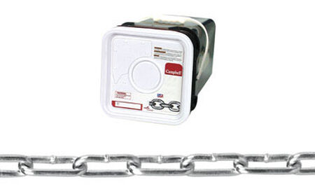 Campbell Chain Straight link Coil Chain 225 ft. L x 3/16 in. Dia. No. 2 Silver Carbon Steel