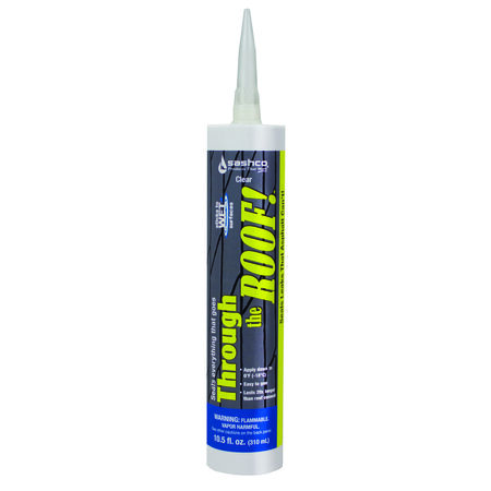 Sashco Through The Roof Gloss Clear Synthetic Rubber Roof Sealant 10.5 oz