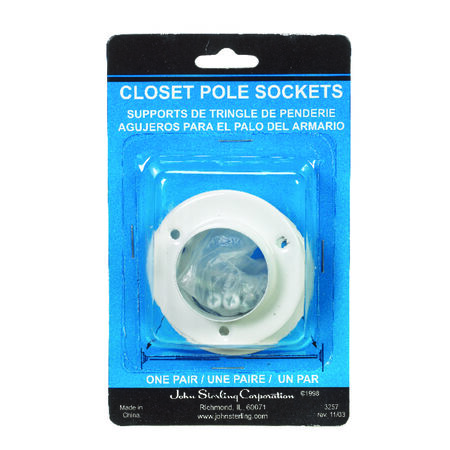 Knape & Vogt Pro 1-3/8 in. L X 1-3/8 in. D Powder Coated Steel Rod Socket
