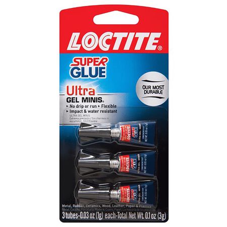 Loctite Ultra Gel Minis High Strength Ethyl Cyanoacrylate Clear Super Glue 0.1 oz