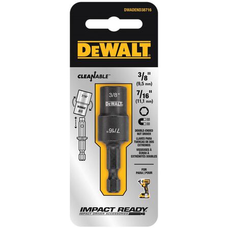 DEWALT Impact Ready 3/8,7/16 in. X 2 in. L Black Oxide Double-Ended Nut Driver 2 pc