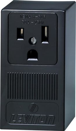Leviton 50 amps 250 V Black Outlet 6-50R 1 pk