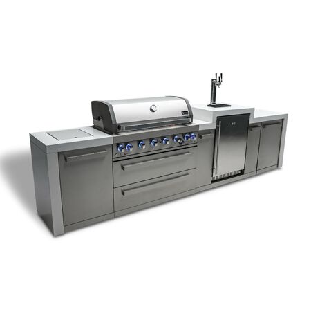 Mont Alpi 6-Burner Deluxe island with kegerator