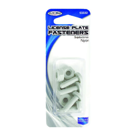 Custom Accessories White Nylon License Plate Fasteners