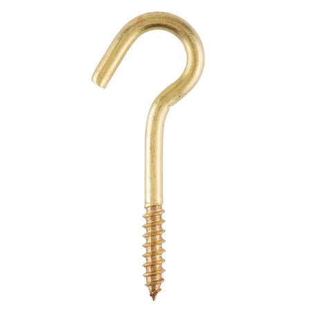 Ace Small Polished Brass Green Brass 2.5 in. L Ceiling Hook 35 lb 3 pk