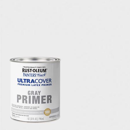 Rust-Oleum Painter's Touch Gray Flat Water-Based Acrylic Ultra Cover Primer 1 qt