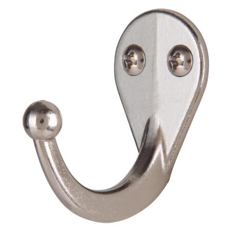 Ace 1-3/4 in. L Satin Nickel Silver Metal Small Garment Hook 2 pk