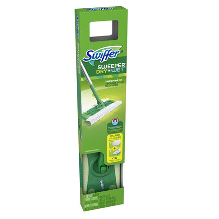Swiffer Sweeper Dry + Wet Bagless Hard Floor Deep Cleaner Standard Green