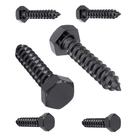 Ace 0.3125 in. L Black Steel Lag Screw 6 pk