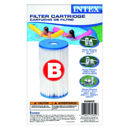 Intex Krystal Clear Pool Filter Cartridge 10.5 in. H