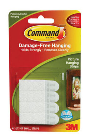 3M Command Small Picture Hanging Foam Adhesive Strips 8 pk 1 lb. per Set 2-1/8 in. L