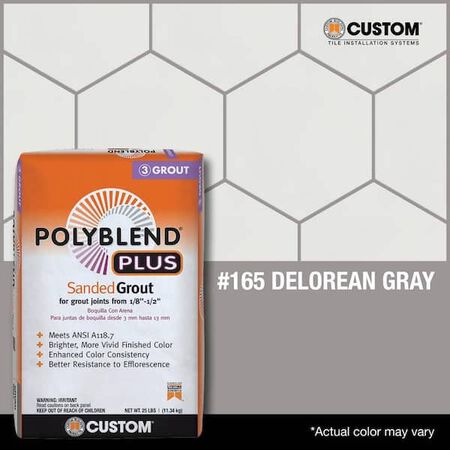 Custom Building Products Polyblend Plus #165 Delorean Gray 25 lb. Sanded Grout