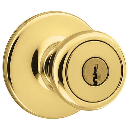 Kwikset Tylo Polished Brass Entry Knobs 1-3/4 in.