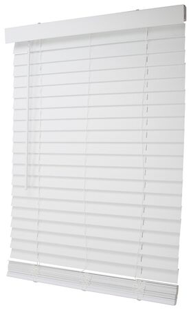 Simple Spaces FWMB-35 Cordless Mini Blind, 72 in L, 72 in W, Faux Wood, White