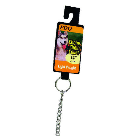 PDQ Silver Lightweight Steel Dog Choke Chain Collar Medium