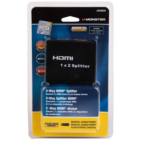 Monster HDMI 2 Way Splitter 1 Black