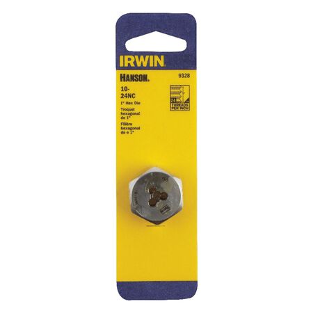 Irwin Hanson High Carbon Steel SAE Hexagon Die 10-24 1 pc