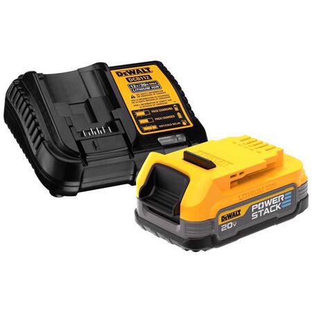 DEWALT 20V MAX POWERSTACK 20 V Lithium-Ion Compact Battery and Charger Starter Kit 1 pc