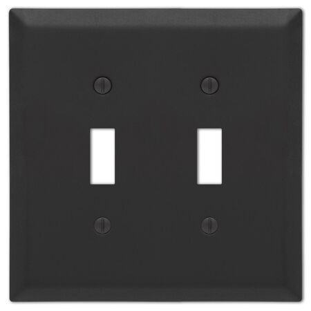 Amerelle Century Matte Black 2 gang Stamped Steel Toggle Wall Plate 1 Pack