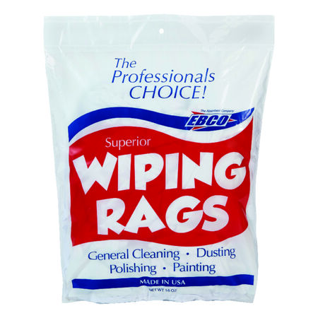 EBCO Cotton Wiping Rags 18 in. W X 18 in. L 1 lb