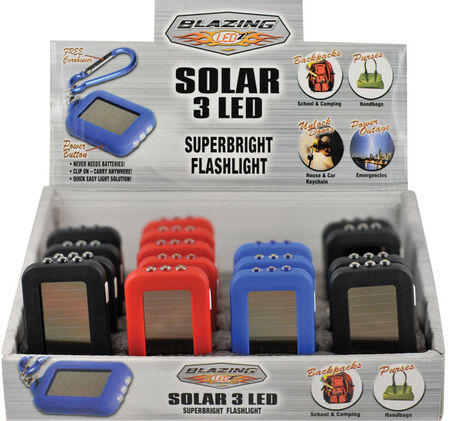 Blazing LEDz Solar Flashlight LED AAA Black/Blue/Red