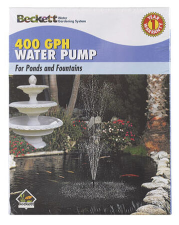 Beckett Plastic Pond and Fountain Pump 5/8 in. W x 9-5/16 in. L 400 gph