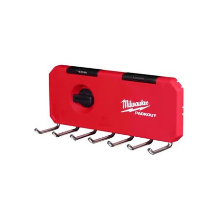 Milwaukee Packout Shop Storage Medium Black/Red Plastic 9.5 in. L Hook Rack 25 lb. 1 pack