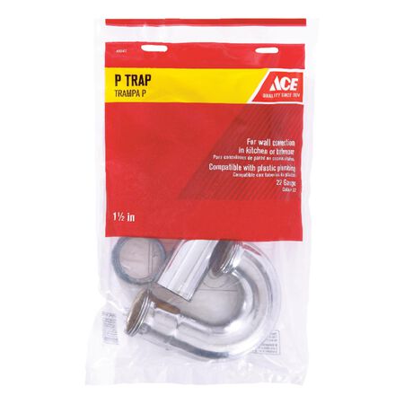Ace 1-1/2 in. D Chrome Plated Brass P Trap