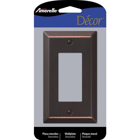 Amerelle Century Aged Bronze 1 gang Stamped Steel Decorator Wall Plate 1 Pack