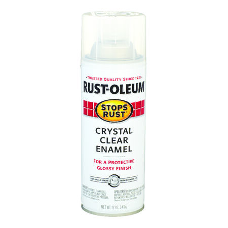 Rust-Oleum Stops Rust Indoor and Outdoor Gloss Crystal Clear Rust Prevention Paint 12 oz