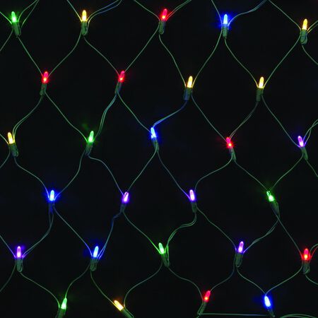 Celebrations Platinum Net LED Light Set On A Reel Multicolored 4-3/4 ft. x 4 ft. 100 lights