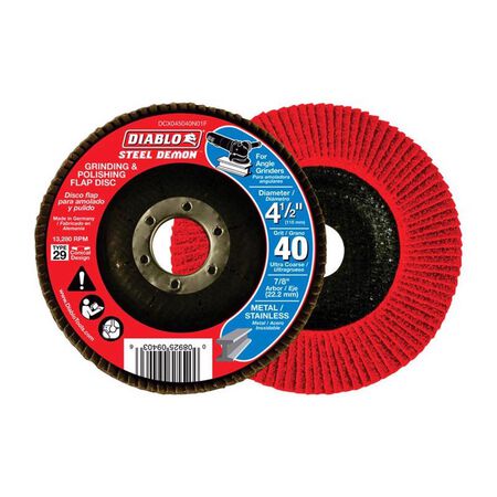 Diablo Steel Demon 4-1/2 in. D X 7/8 in. Zirconia Flap Disc 40 Grit 1 pk
