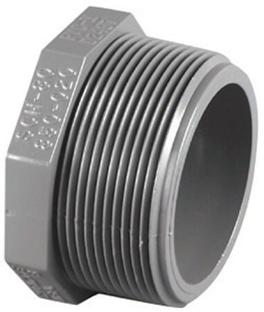 Charlotte Pipe Schedule 80 3/4 in. MPT X 3/4 in. D MPT PVC Threaded Plug 1 pk