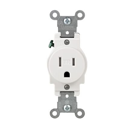 Leviton 15 amps 125 V Single White Tamper Resistant Outlet 5-15R 1 pk