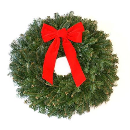 22" Fraser Fir Wreath with Bow