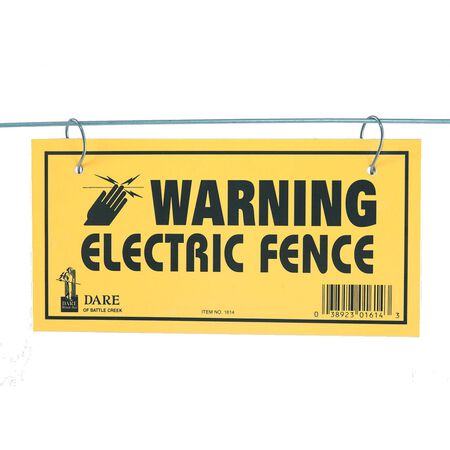 Dare Electric Fence Warning Sign Yellow