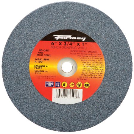 Forney 6 in. D X 1 in. in. Bench Grinding Wheel