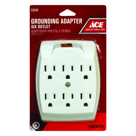 Ace Grounded 6 outlets Adapter 1 pk